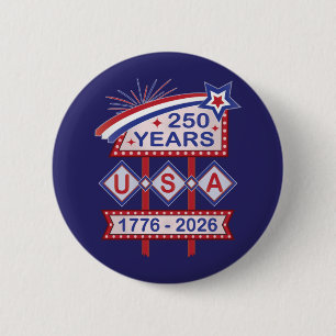 Retro USA 250. Jubiläums-Marquee-Schild 1776-2026 Button
