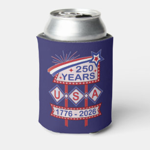 Retro USA 250. Jubiläums-Marquee-Schild 1776-2026 Dosenkühler
