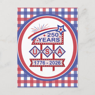 Retro USA 250. Jubiläums-Marquee-Schild 1776-2026 Feiertagspostkarte