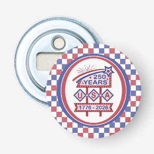 Retro USA 250. Jubiläums-Marquee-Schild 1776-2026 Flaschenöffner