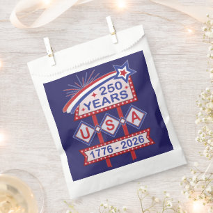 Retro USA 250. Jubiläums-Marquee-Schild 1776-2026 Geschenktütchen