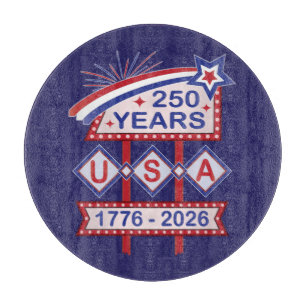 Retro USA 250. Jubiläums-Marquee-Schild 1776-2026 Schneidebrett