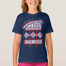 Retro USA 250. Jubiläums-Marquee-Schild 1776-2026 T-Shirt