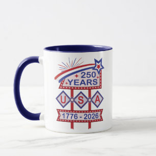 Retro USA 250. Jubiläums-Marquee-Schild 1776-2026 Tasse