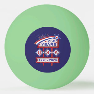 Retro USA 250. Jubiläums-Marquee-Schild 1776-2026 Tischtennisball