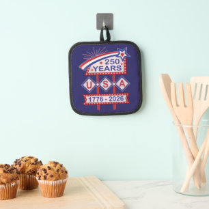Retro USA 250. Jubiläums-Marquee-Schild 1776-2026 Topflappen