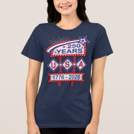 Retro USA 250. Jubiläums-Marquee-Schild 1776-2026 Tri-Blend Shirt