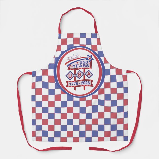 Retro USA 250. Jubiläumsrandzeichen 1776-2026 Schürze (Vorderseite)