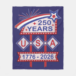 Retro USA 250th Anniversary Marquee Sign 1776-2026 Fleecedecke