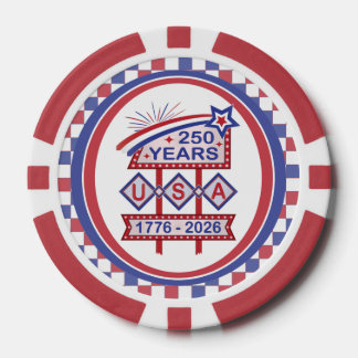Retro USA 250th Anniversary Marquee Sign 1776-2026 Pokerchips