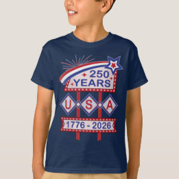Retro USA 250th Anniversary Marquee Sign 1776-2026 T-Shirt