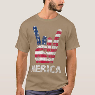 Retro USA 4. Juli Vintage amerikanische Flagge Mer T-Shirt