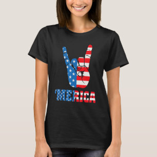 Retro USA 4. Juli Vintage amerikanische Flagge Mer T-Shirt