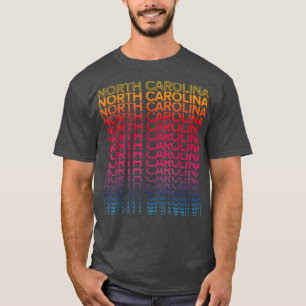Retro USA Colorful StateNostalgic North Carolina T-Shirt