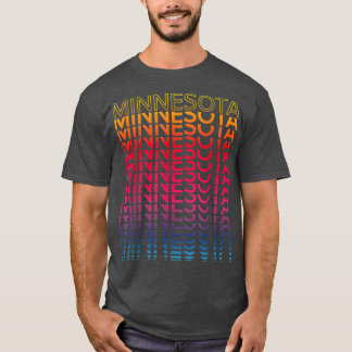 Retro USA farbenfroher StaatNostalgic Minnesota T-Shirt