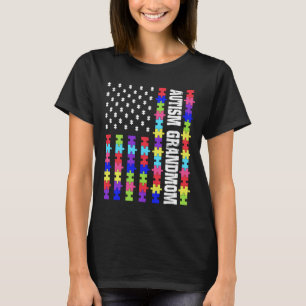 Retro Usa Flag Autism Großmutter Puzzle Autistic A T-Shirt