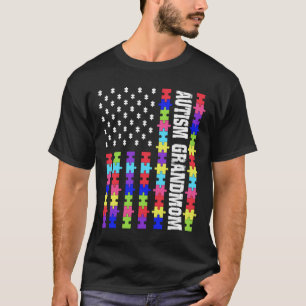 Retro Usa Flag Autism Großmutter Puzzle Autistic A T-Shirt