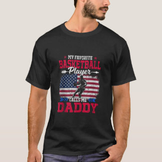 Retro USA Flag Basketball Player Calls Me Daddy 4t T-Shirt