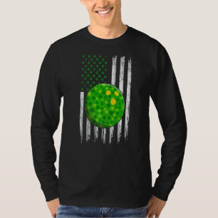 Retro Usa Flag Bowling Kleeblatt Sports St Patrick T-Shirt