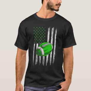 Retro USA Flag Football Kleeblatt Sports St. Patri T-Shirt