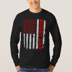 Retro USA Flag Sport Bester Vater je Proud Rugby D T-Shirt