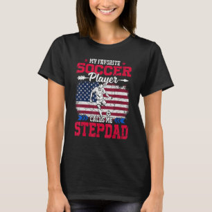 Retro-USA-Flagge Fußballspieler nennt mich Stiefva T-Shirt