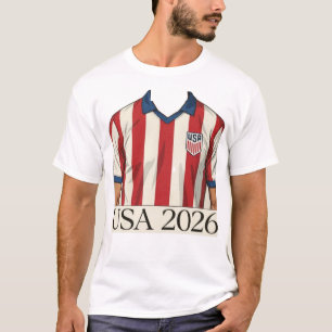 Retro-USA-Fußballtrikot im patriotischen Rot-Weiß- T-Shirt