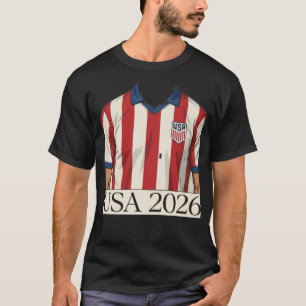 Retro-USA-Fußballtrikot im patriotischen Rot-Weiß- T-Shirt