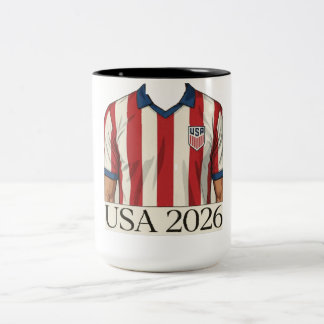 Retro-USA-Fußballtrikot im patriotischen Rot-Weiß- Zweifarbige Tasse