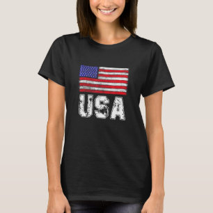 Retro USA mit amerikanischer Flag-Illustration Gra T-Shirt
