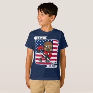 Retro USA Slothyckey T-Shirt