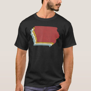 Retro USA Staat Vintag Map Iowa T-Shirt