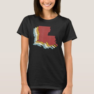 Retro USA Staat Vintag Map Louisiana T-Shirt