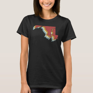 Retro USA Staat Vintag Map Maryland T-Shirt
