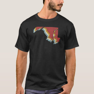 Retro USA Staat Vintag Map Maryland T-Shirt