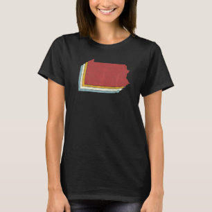 Retro USA Staat Vintag Map Pennsylvania T-Shirt