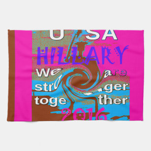 Retro USA Stärker Zusammen Abstract Art Druck Geschirrtuch