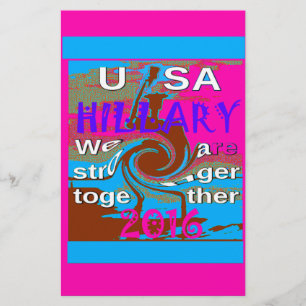 Retro USA Stärker Zusammen Abstract Kunst Druck Briefpapier