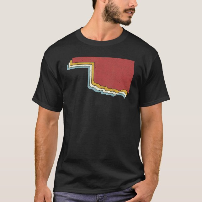 Retro USA State   Vintage Map Oklahoma T-Shirt (Vorderseite)