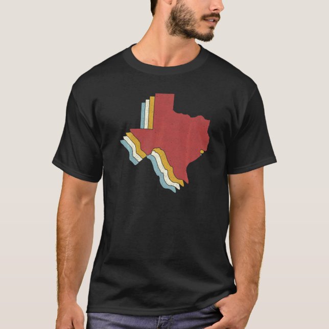 Retro USA State  Vintage Map Texas T-Shirt (Vorderseite)