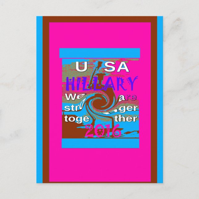 Retro USA Stronger Together Abstrakt Art Print Postkarte (Vorderseite)