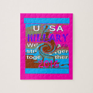 Retro USA Stronger Together Abstrakt Art Print Puzzle