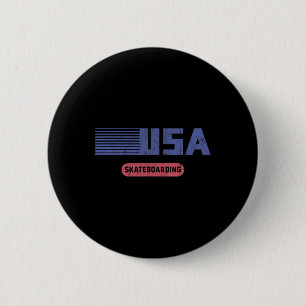 Retro Usa Team Amerikanisches Skateboarding Vintag Button