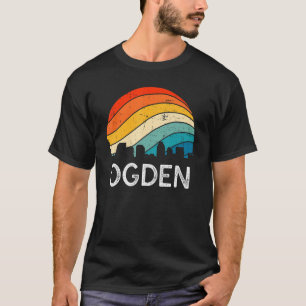 Retro Utah Ogden Skyline Vintager Wolkenkratzer T-Shirt