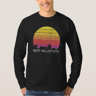 Retro Utah West Valley City Skyline Vintage Stadtb T-Shirt