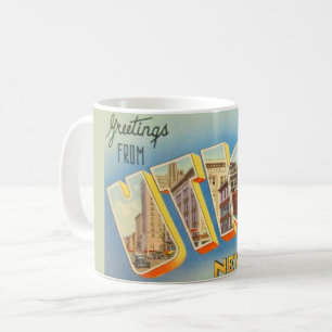 Retro Utica New York Grußveranstaltung Tasse