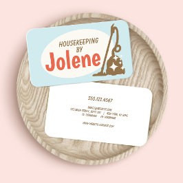 Retro Vacuum House Cleaner Service Business Card Visitenkarte