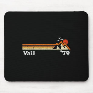 Retro Vail Ski Resort Colorado Snowboard Mountain Mousepad