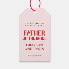 Retro Valentine Bridal Shower Red Pink Geschenkanhänger