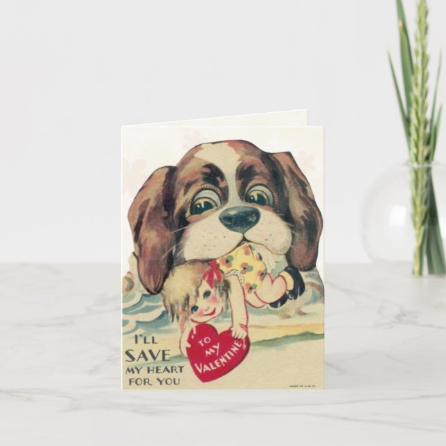 Retro Valentine Card für Kinder Feiertagskarte (Vorderseite)